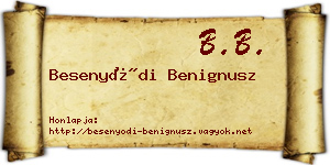 Besenyődi Benignusz névjegykártya